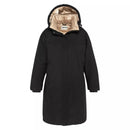 Parka Longue À Capuche Femme Aspenw - Noir Beige