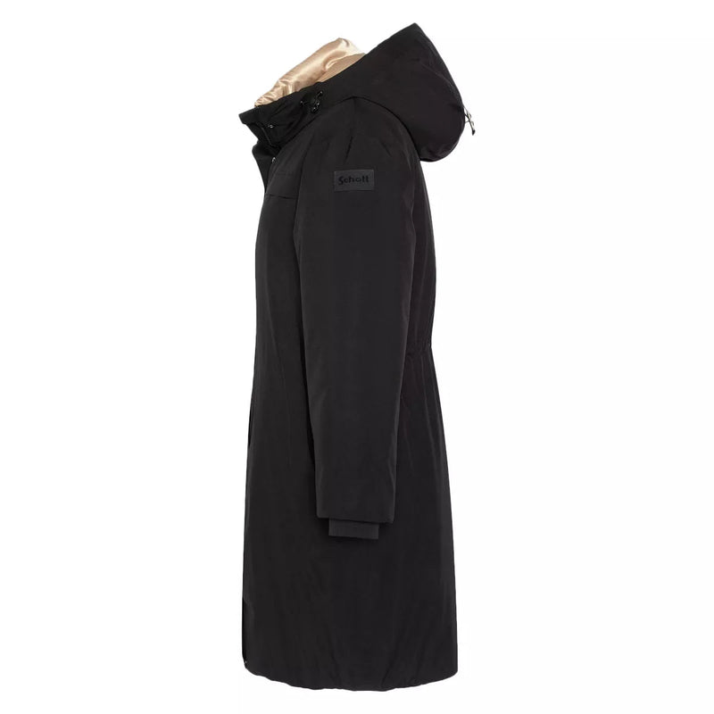 Schott - Parka Longue À Capuche Femme Aspenw - Noir Beige