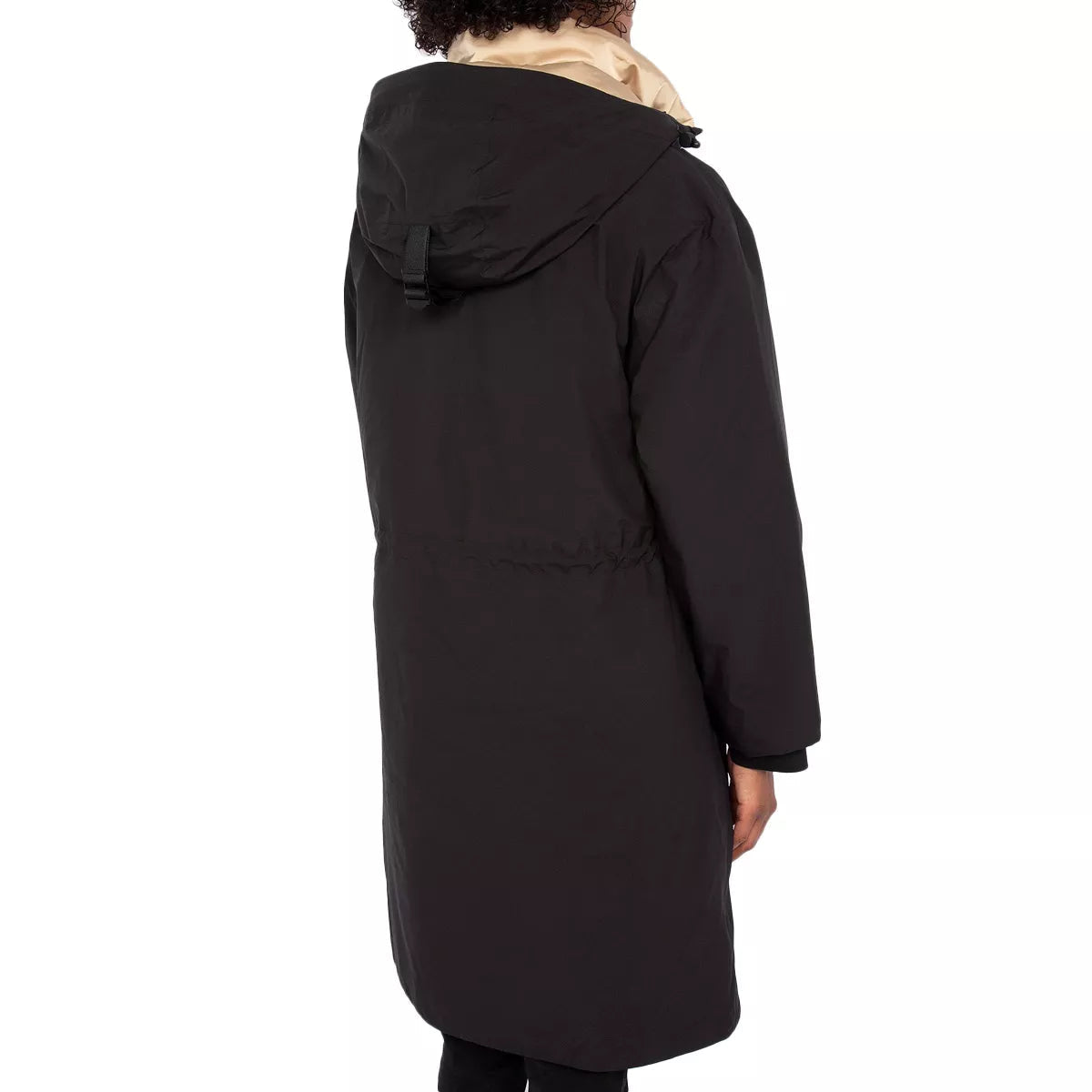 Parka Larga Con Capucha Mujer Aspenw - Negro Beige