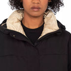 Parka Larga Con Capucha Mujer Aspenw - Negro Beige