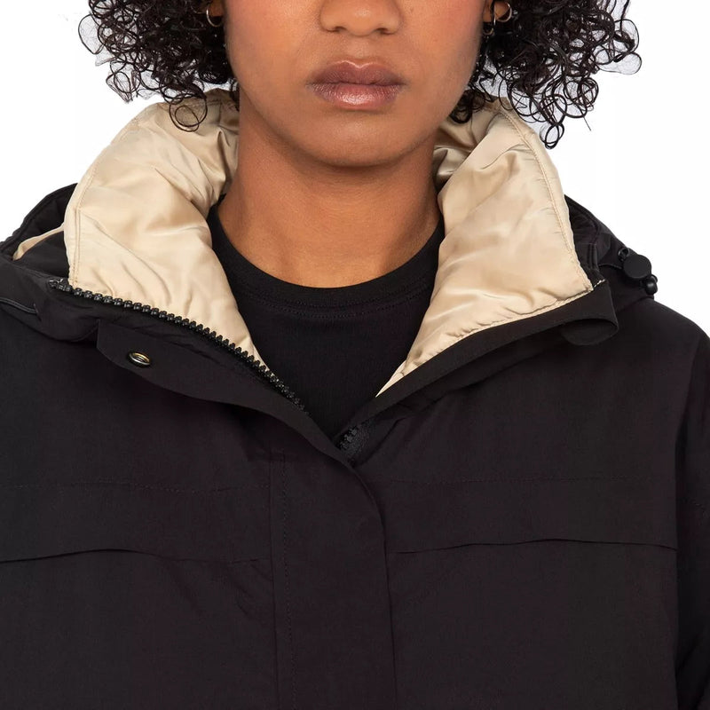 Schott - Parka Longue À Capuche Femme Aspenw - Noir Beige