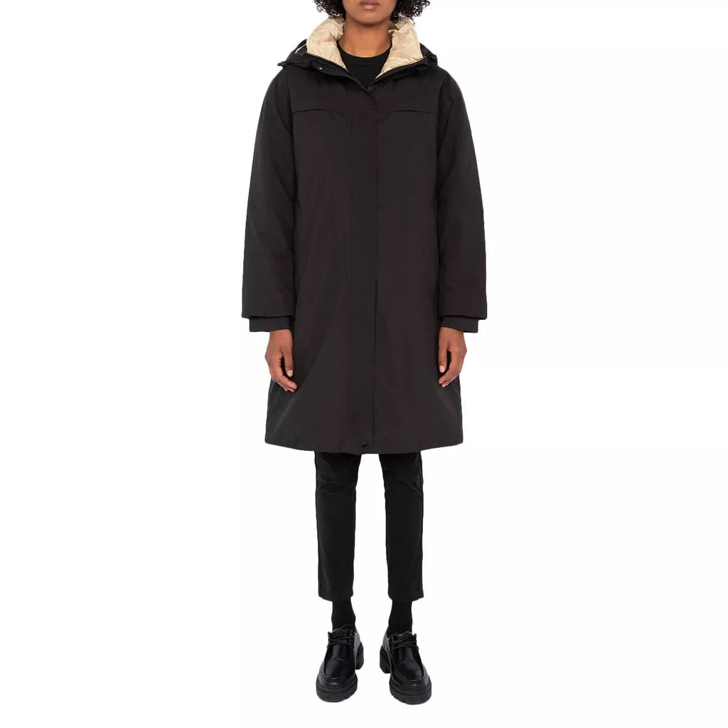 Parka Larga Con Capucha Mujer Aspenw - Negro Beige