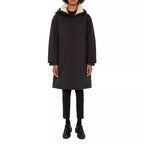 Parka Larga Con Capucha Mujer Aspenw - Negro Beige