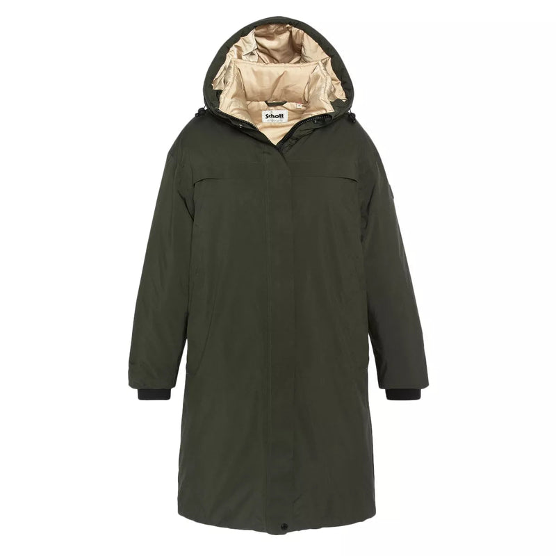 Schott - Parka Longue À Capuche Femme Aspenw - Kaki/Ecru