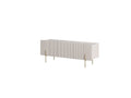 Mathilde - 3-Door TV Unit with Marble-Effect Top and Gold Legs