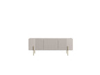 Mathilde - 3-Door TV Unit with Marble-Effect Top and Gold Legs