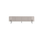 Mathilde - 4-Door TV Unit with Marble-Effect Top and Black Legs