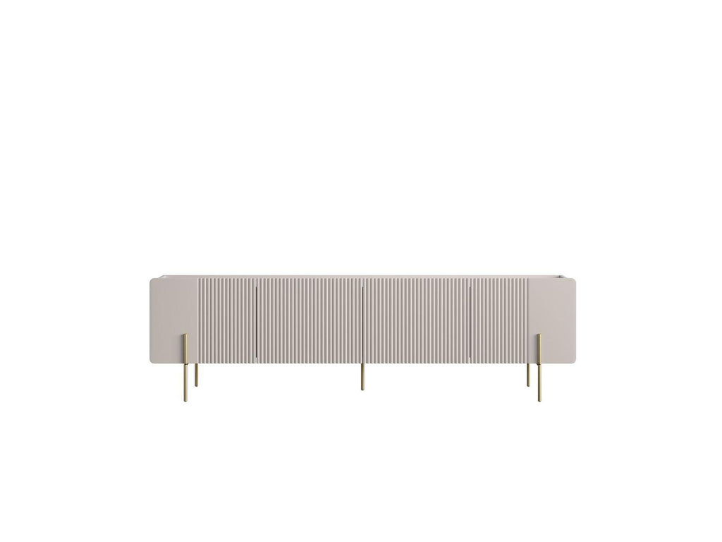 Mathilde - 4-Door TV Unit - Marble-Effect Top and Gold Legs