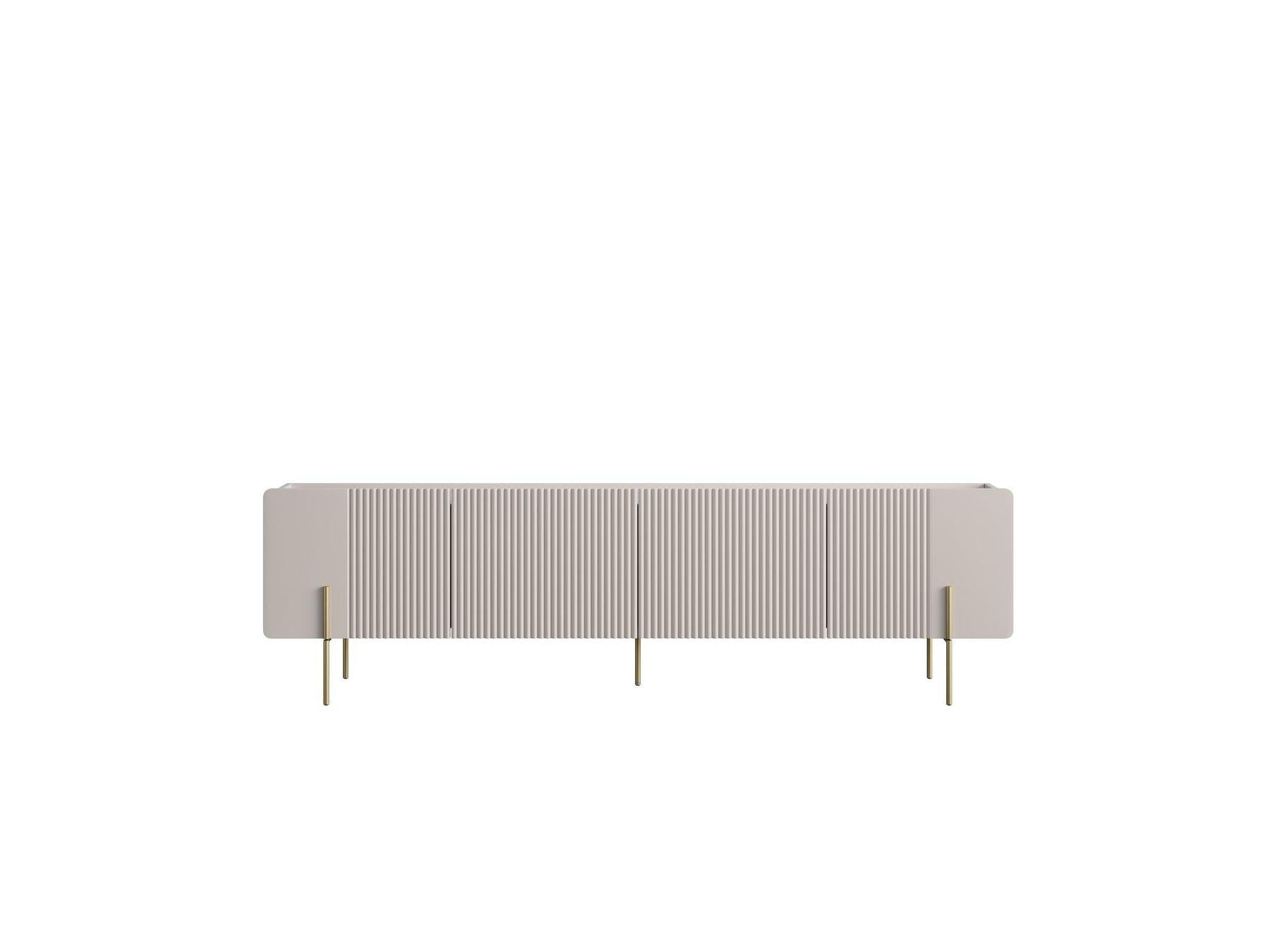 Mathilde - 4-Door TV Unit - Marble-Effect Top and Gold Legs