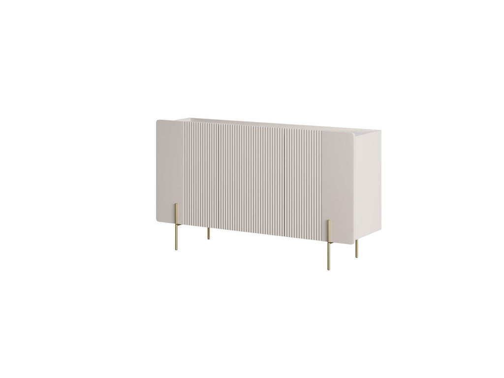 Mathilde - 3-Door Sideboard with Marble-Effect Top - Gold Legs