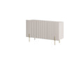 Mathilde - 3-Door Sideboard with Marble-Effect Top - Gold Legs