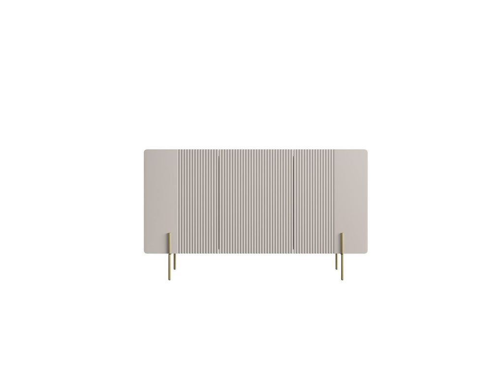 Mathilde - 3-Door Sideboard with Marble-Effect Top - Gold Legs