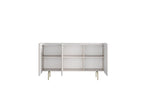Mathilde - 3-Door Sideboard with Marble-Effect Top - Gold Legs