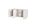 Buffet 3 Portes Plateau Effet Marbre - Mathilde - Pieds Or