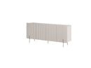 Buffet 4 Portes Plateau Effet Marbre - Mathilde - Pieds Or