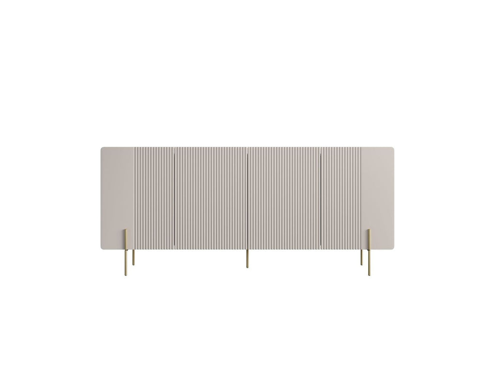 Mathilde - 4-Door Sideboard with Marble-Effect Top - Gold Legs