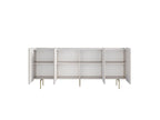 Mathilde - 4-Door Sideboard with Marble-Effect Top - Gold Legs
