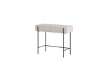 Mathilde - Console Table 2 Drawers - Marble-Effect Top and Black Legs