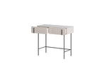 Mathilde - Console Table 2 Drawers - Marble-Effect Top and Black Legs