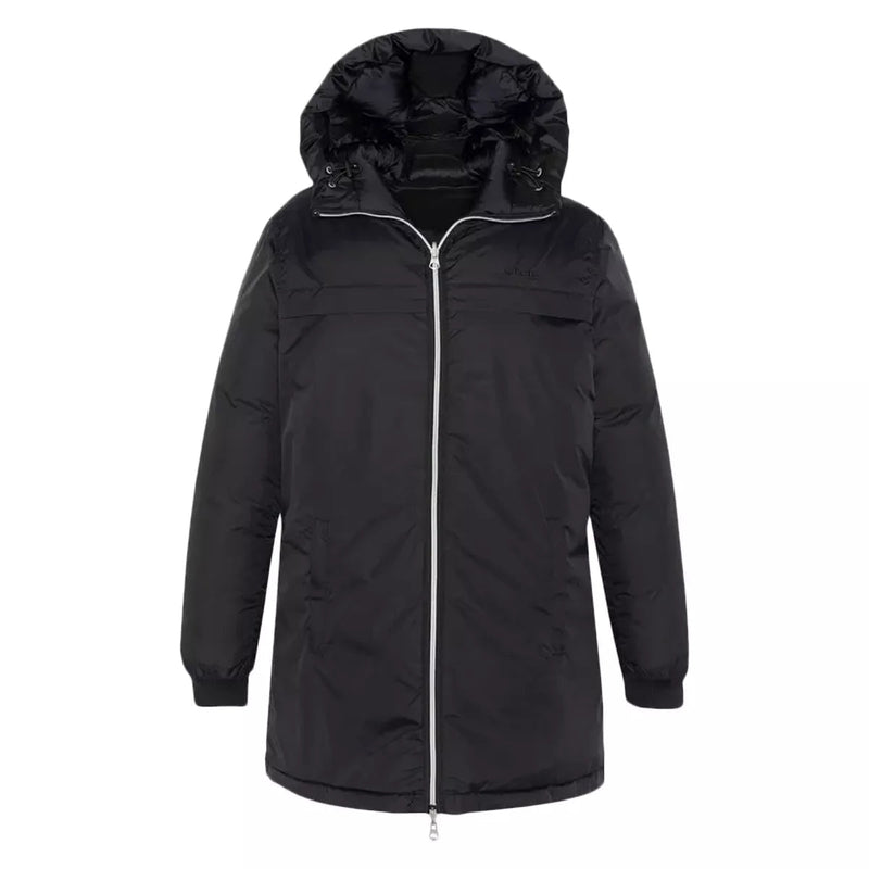 Doudoune Longue À Capuche Réversible Femme Riversa2W - Noir