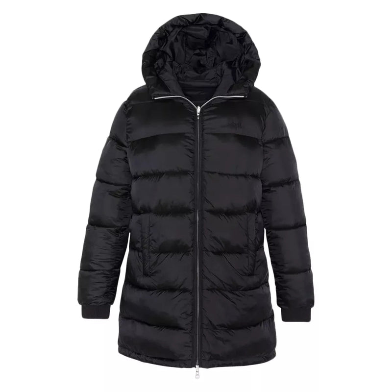 Schott - Doudoune Longue À Capuche Réversible Femme Riversa2W - Noir