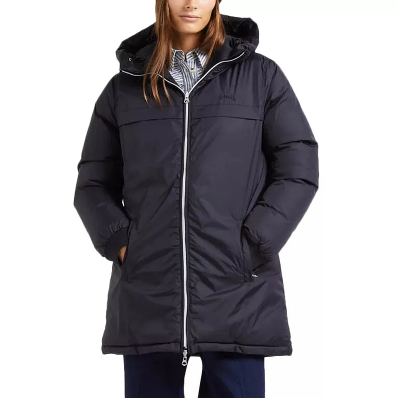 Schott - Doudoune Longue À Capuche Réversible Femme Riversa2W - Noir
