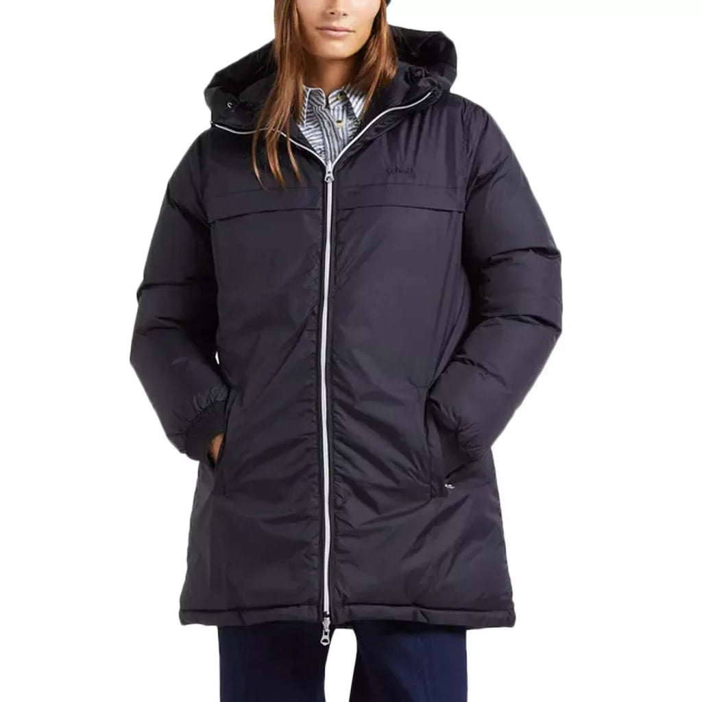 Plumífero Largo Con Capucha Reversible Mujer Riversa2W - Negro