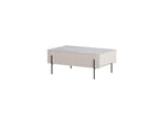 Mathilde - 2-Drawer Coffee Table - Marble-Effect Top and Black Legs