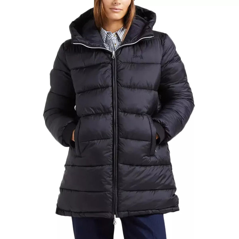 Schott - Doudoune Longue À Capuche Réversible Femme Riversa2W - Noir