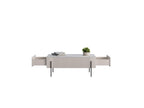 Mathilde - 2-Drawer Coffee Table - Marble-Effect Top and Black Legs