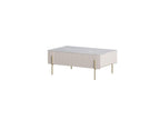 Mathilde - Coffee Table with 2 Drawers - Marble-Effect Top and Gold Legs