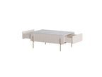 Mathilde - Coffee Table with 2 Drawers - Marble-Effect Top and Gold Legs