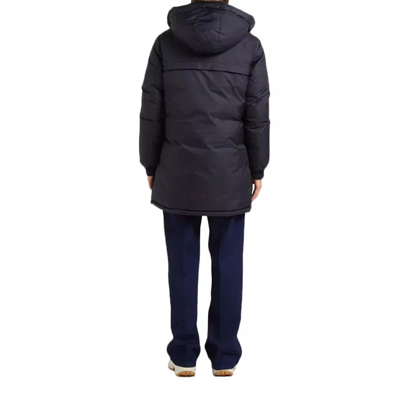 Doudoune Longue À Capuche Réversible Femme Riversa2W - Noir