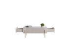 Mathilde - Coffee Table with 2 Drawers - Marble-Effect Top and Gold Legs