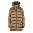 Schott - Doudoune Longue À Capuche Réversible Femme Riversa2W - Kaki Et Marron