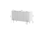 Mathilde - 3-Door Sideboard with Marble-Effect Top - Gold Legs