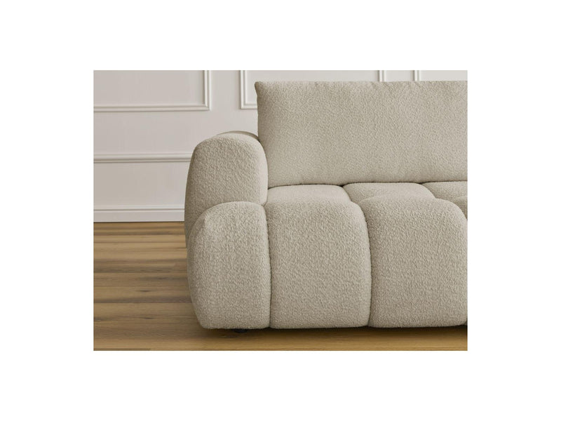 Canapé Droit Convertible 3 Places - Fuji - Tissu Bouclette