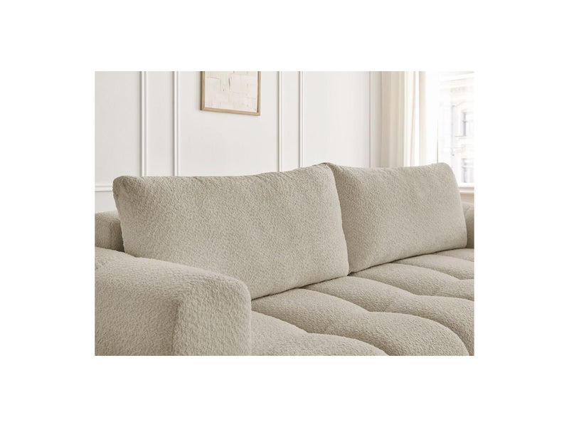 Canapé Droit Convertible 3 Places - Fuji - Tissu Bouclette