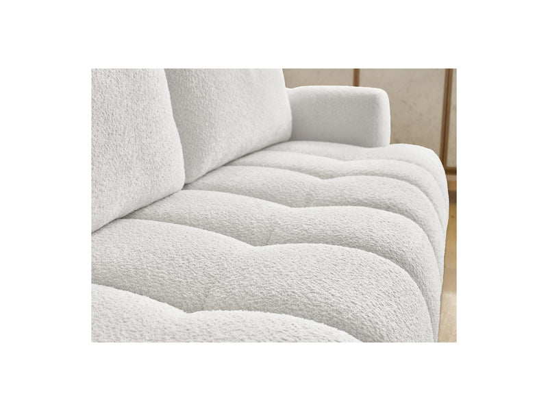 Canapé Droit Convertible 3 Places - Fuji - Tissu Bouclette