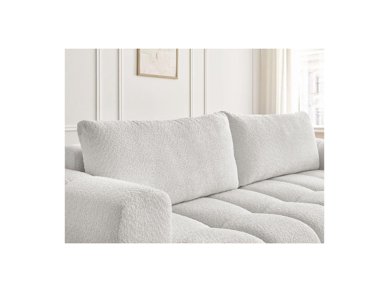 Canapé Droit Convertible 3 Places - Fuji - Tissu Bouclette