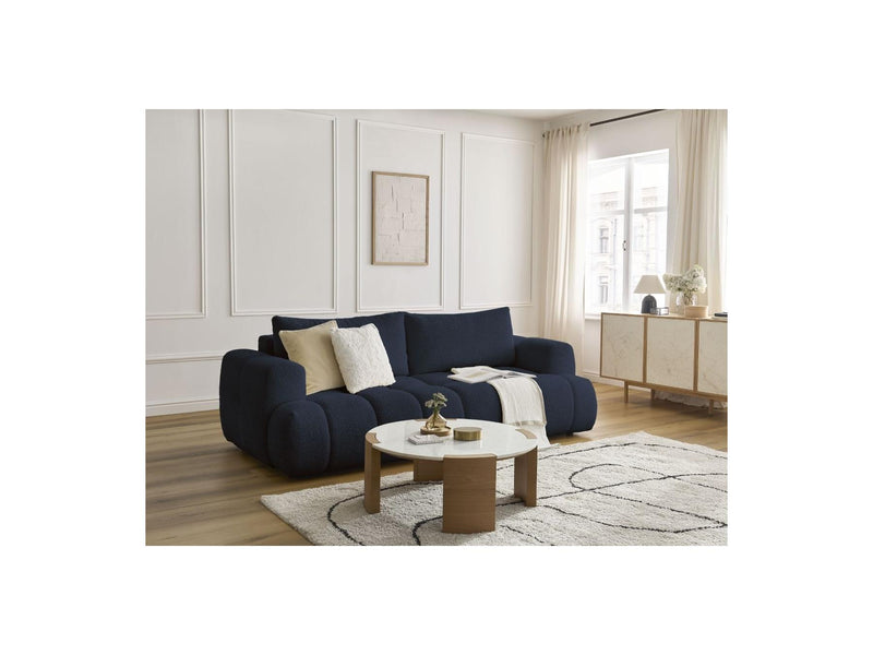 Canapé Droit Convertible 3 Places - Fuji - Tissu Bouclette