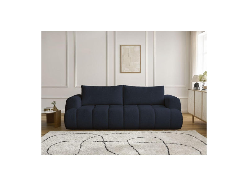 Canapé Droit Convertible 3 Places - Fuji - Tissu Bouclette