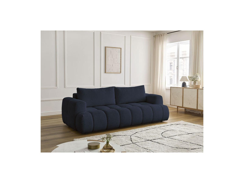 Canapé Droit Convertible 3 Places - Fuji - Tissu Bouclette