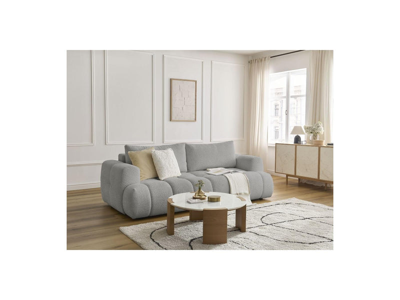 Canapé Droit Convertible 3 Places - Fuji - Tissu Bouclette