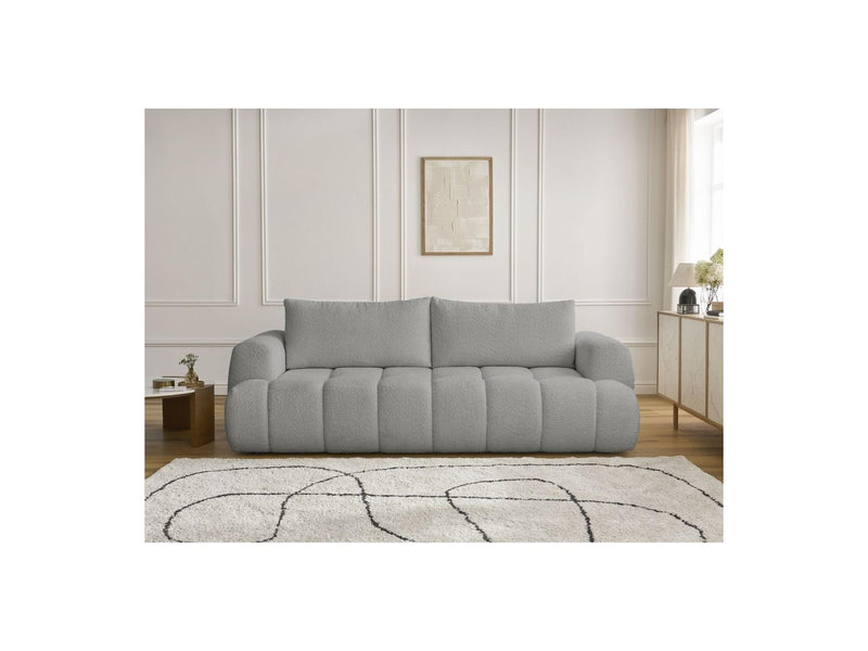 Canapé Droit Convertible 3 Places - Fuji - Tissu Bouclette