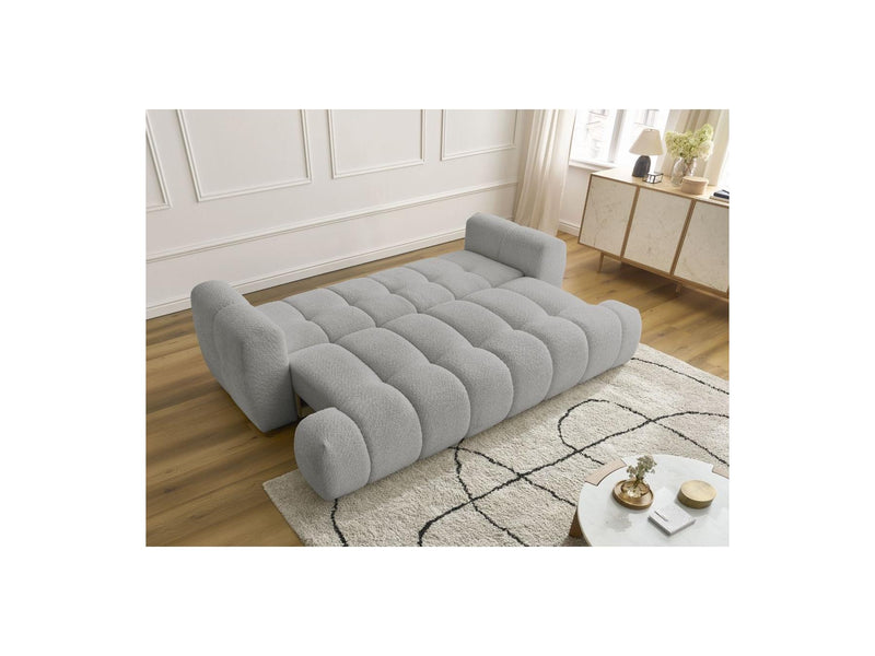 Canapé Droit Convertible 3 Places - Fuji - Tissu Bouclette