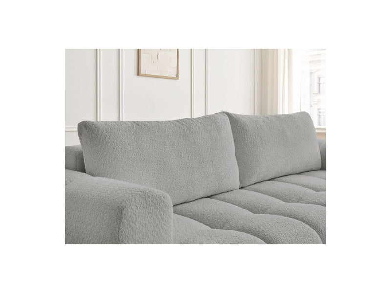 Canapé Droit Convertible 3 Places - Fuji - Tissu Bouclette