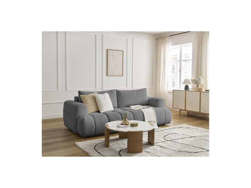 Canapé Droit Convertible 3 Places - Fuji - Tissu Bouclette