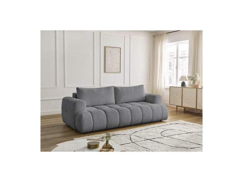 Canapé Droit Convertible 3 Places - Fuji - Tissu Bouclette