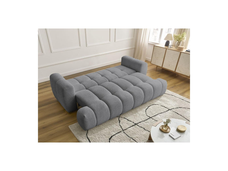 Canapé Droit Convertible 3 Places - Fuji - Tissu Bouclette